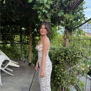 House of CB White Lace Maxi Dress